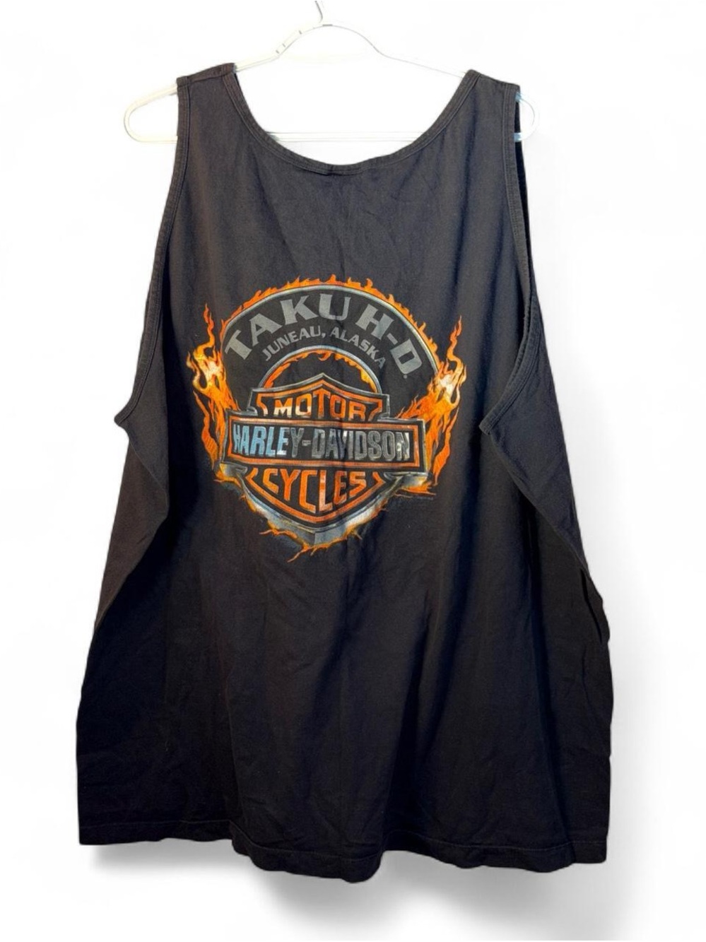 Harley-Davidson Black Tank with Orange HD Outline Alaska - Picture 2 of 7